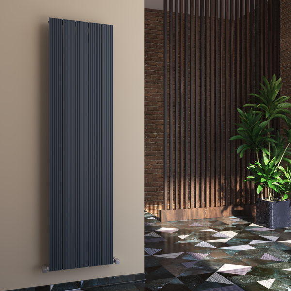 Carisa Monza Single Panel Textured Anthracite Aluminum Radiator 1800 x 470mm