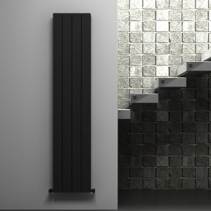 Carisa Nemo Double Panel Textured Black Aluminum Radiator 1800 x 375mm