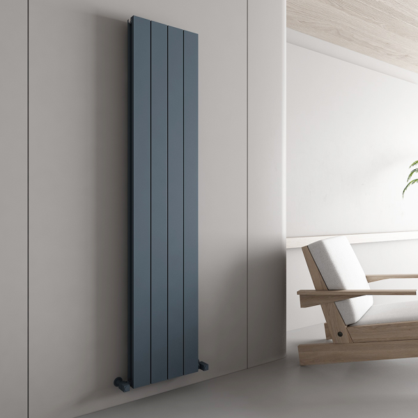 Carisa Nemo Double Panel Textured Anthracite Aluminum Radiator 1800 x 375mm