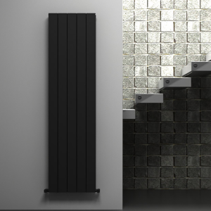 Carisa Nemo Double Panel Textured Black Aluminum Radiator 1800 x 470mm
