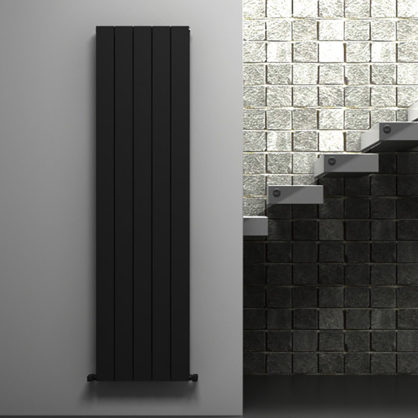 Carisa Nemo Double Panel Textured Black Aluminum Radiator 1800 x 470mm