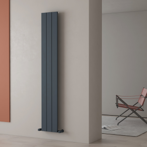 Carisa Nemo Single Panel Textured Anthracite Aluminum Radiator 1800 x 280mm