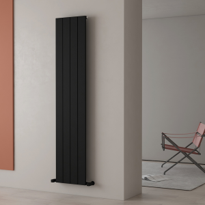 Carisa Nemo Single Panel Textured Black Aluminum Radiator 1800 x 375mm