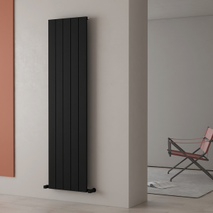 Carisa Nemo Single Panel Textured Black Aluminum Radiator 1800 x 470mm
