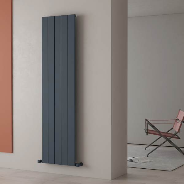 Carisa Nemo Single Panel Textured Anthracite Aluminum Radiator 1800 x 470mm