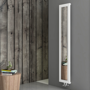 Carisa Quadro Textured White Aluminum Radiator with Mirror 1610 x 280mm