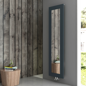 Carisa Quadro Textured Anthracite Aluminum Radiator with Mirror 1800 x 470mm