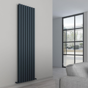 Carisa Tallis Double Panel Textured Anthracite Aluminum Radiator 1800 x 470mm
