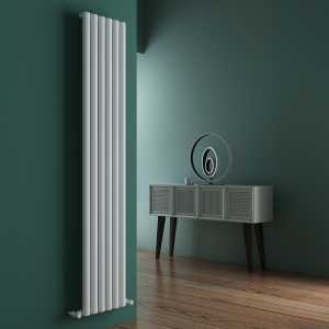 Carisa Tallis Single Panel Textured White Aluminum Radiator 1800 x 350mm