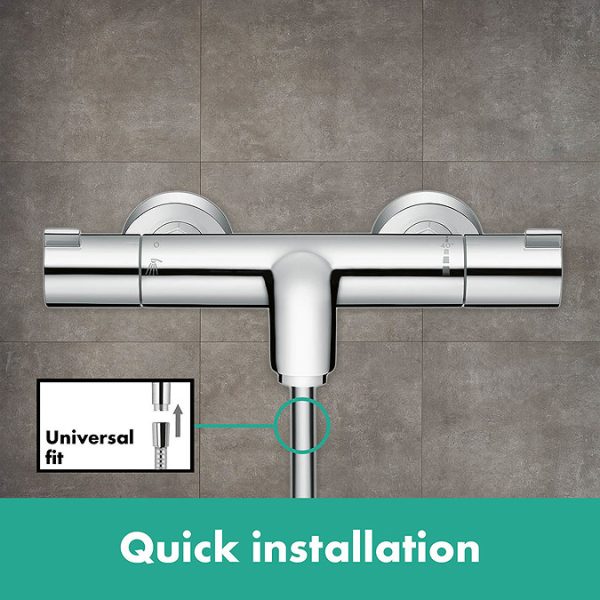 hansgrohe Ecostat 1001 CL Thermostatic Exposed Bath Shower Mixer - Image 2