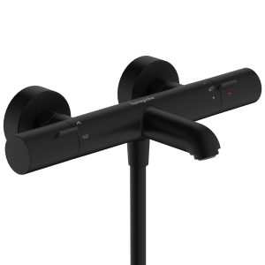 hansgrohe Ecostat Fine Thermostatic Exposed Bath Shower Mixer   Matt Black