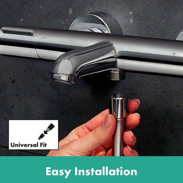 hansgrohe Ecostat Element Thermostatic Exposed Bath Shower Mixer   Chrome - Image 4