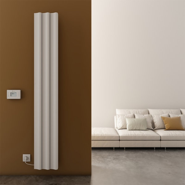 Carisa Boreas S Textured White Electric Aluminum Radiator 1800 x 276mm