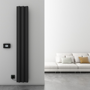Carisa Boreas S Textured Black Electric Aluminum Radiator 1800 x 276mm