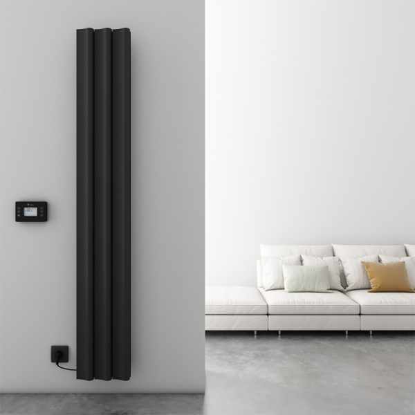Carisa Boreas S Textured Black Electric Aluminum Radiator 1800 x 276mm