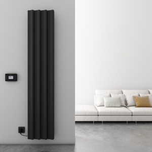Carisa Boreas S Textured Black Electric Aluminum Radiator 1800 x 369mm