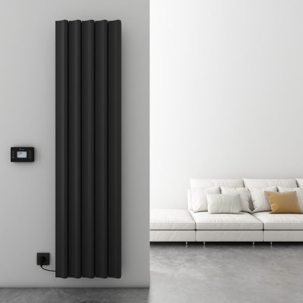 Carisa Boreas S Textured Black Electric Aluminum Radiator 1800 x 462mm