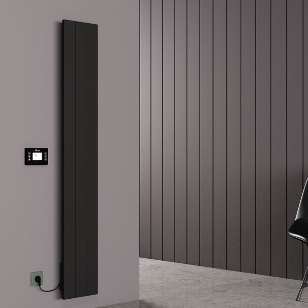 Carisa Boreas N Textured Black Electric Aluminum Radiator 1800 x 276mm