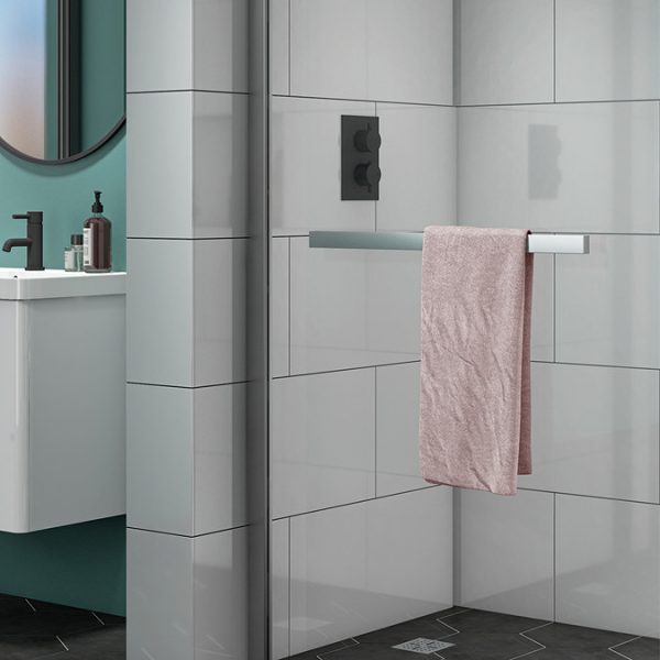 Matrix 10mm Glass Walk In Enclosure + Side Panel (1400 x 800mm) No Tray - Image 2