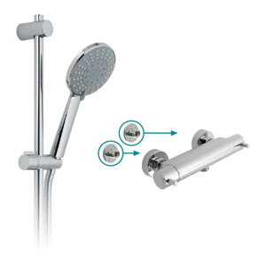 Vado Celsius Exposed 3/4" Bar Shower Valve + Evolve 4 Function Slide Rail Kit