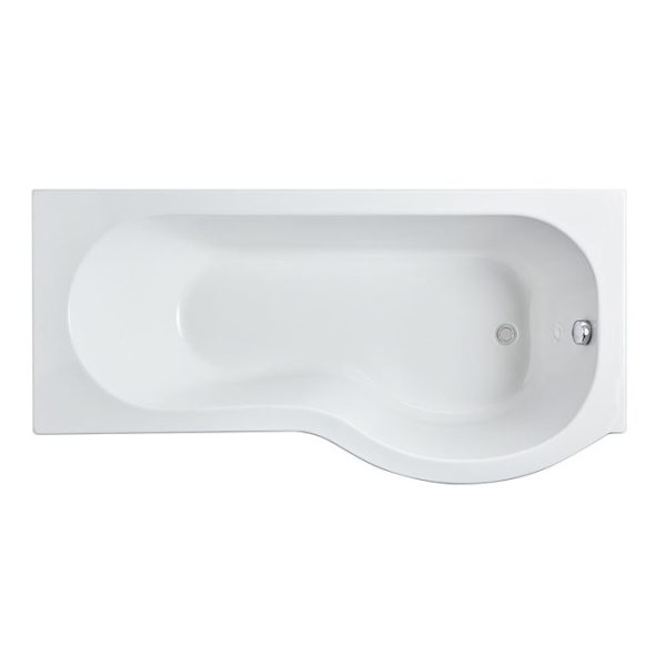 Concerto P Shaped Small Shower Bath   1500mm with Screen + Panel - Image 2