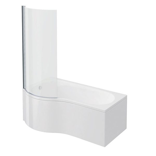 Cruze P Shaped Shower Bath   1500mm with Screen & Panel - Image 3