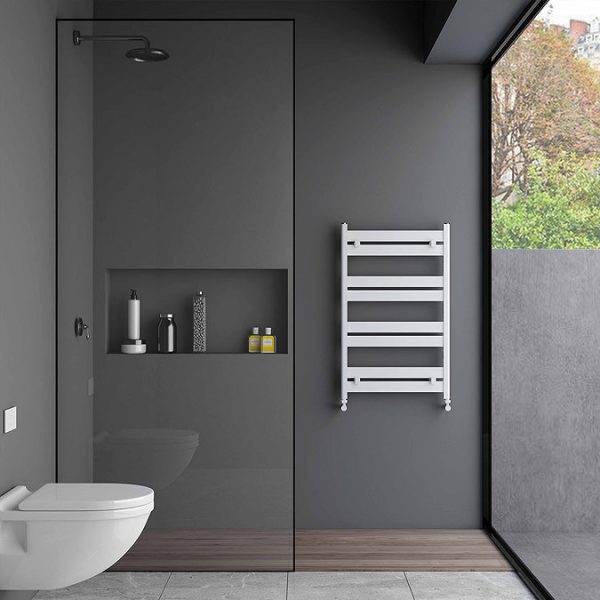 Carisa Ligne Textured White Heated Towel Rail 805 x 480mm - Image 3