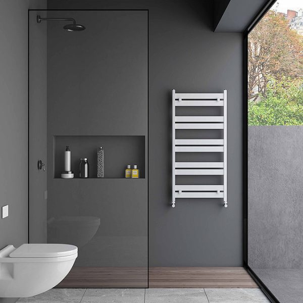 Carisa Ligne Textured White Heated Towel Rail 1015 x 480mm - Image 3