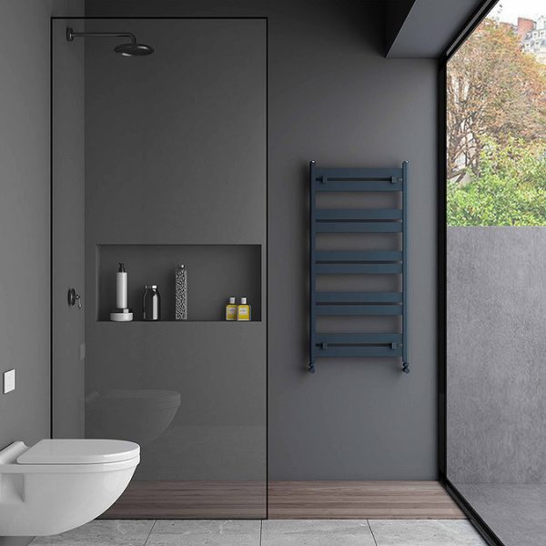Carisa Ligne Textured Anthracite Heated Towel Rail 1015 x 480mm - Image 3