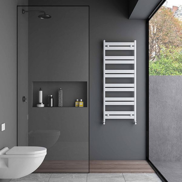 Carisa Ligne Textured White Heated Towel Rail 1225 x 480mm - Image 3
