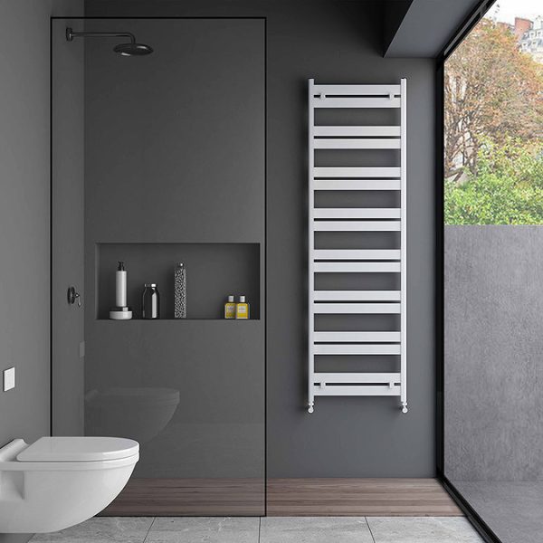 Carisa Ligne Textured White Heated Towel Rail 1645 x 480mm - Image 3