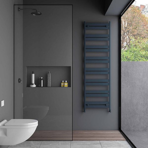 Carisa Ligne Textured Anthracite Heated Towel Rail 1645 x 480mm - Image 3