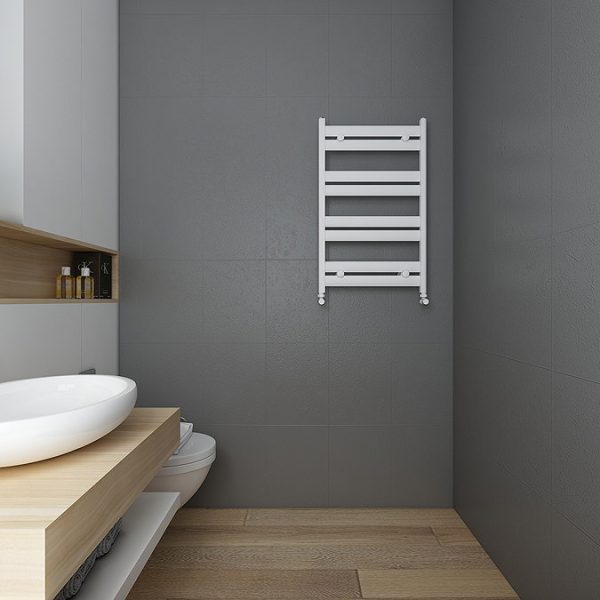 Carisa Soleil Textured White Heated Towel Rail 805 x 480mm - Image 3