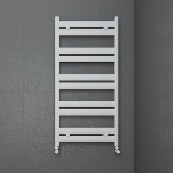 Carisa Soleil Textured White Heated Towel Rail 1015 x 480mm