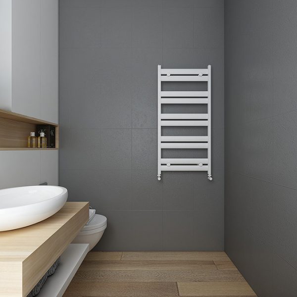 Carisa Soleil Textured White Heated Towel Rail 1015 x 480mm - Image 3