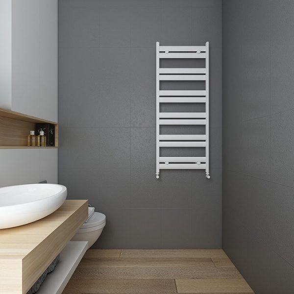 Carisa Soleil Textured White Heated Towel Rail 1225 x 480mm - Image 3