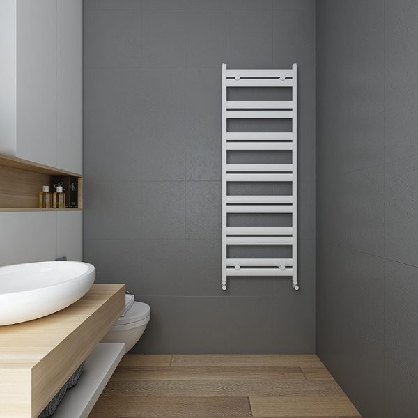 Carisa Soleil Textured White Heated Towel Rail 1435 x 480mm - Image 3