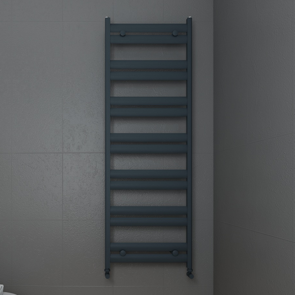 Carisa Soleil Textured Anthracite Heated Towel Rail 1435 x 480mm
