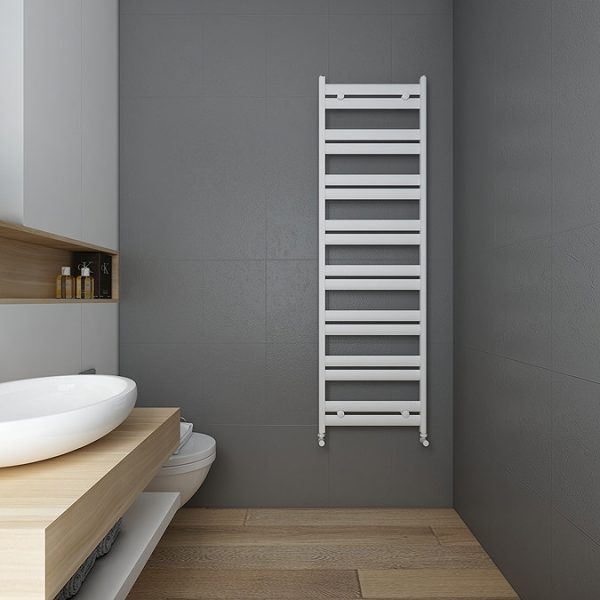 Carisa Soleil Textured White Heated Towel Rail 1645 x 480mm - Image 3
