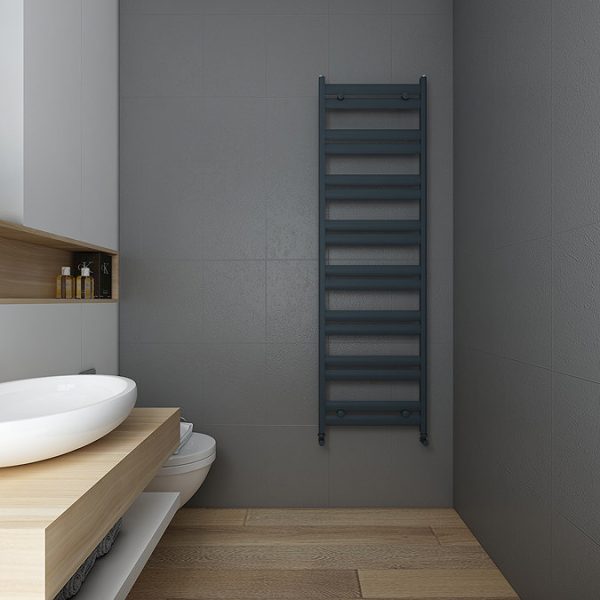 Carisa Soleil Textured Anthracite Heated Towel Rail 1645 x 480mm - Image 3