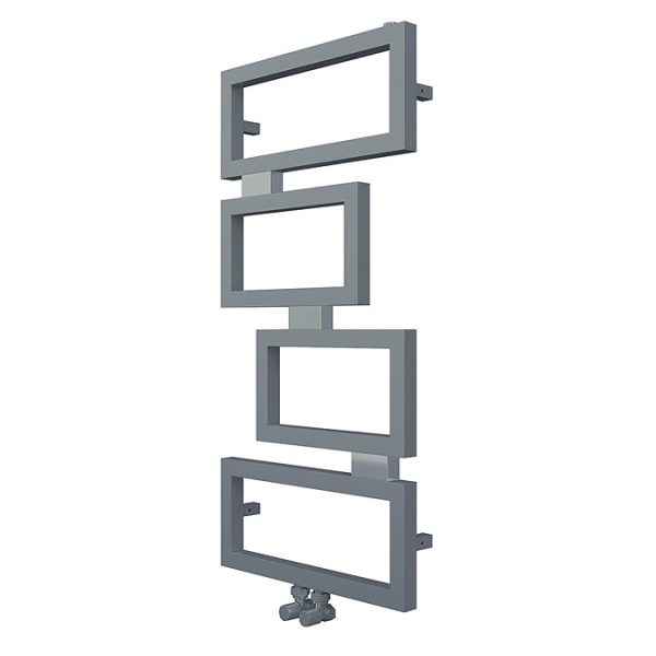 Carisa Clash Brushed Stainless Steel Heated Towel Rail 920 x 450mm - Image 3