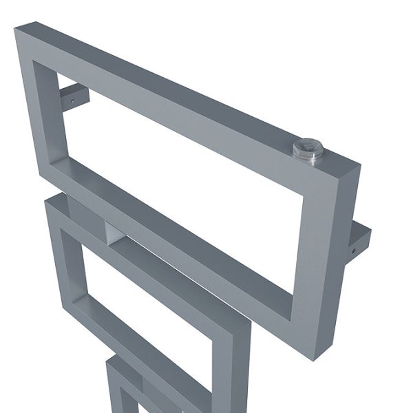 Carisa Clash Brushed Stainless Steel Heated Towel Rail 920 x 450mm - Image 2
