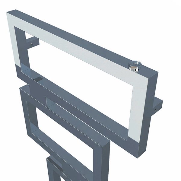 Carisa Clash Polished Stainless Steel Heated Towel Rail 920 x 450mm - Image 2