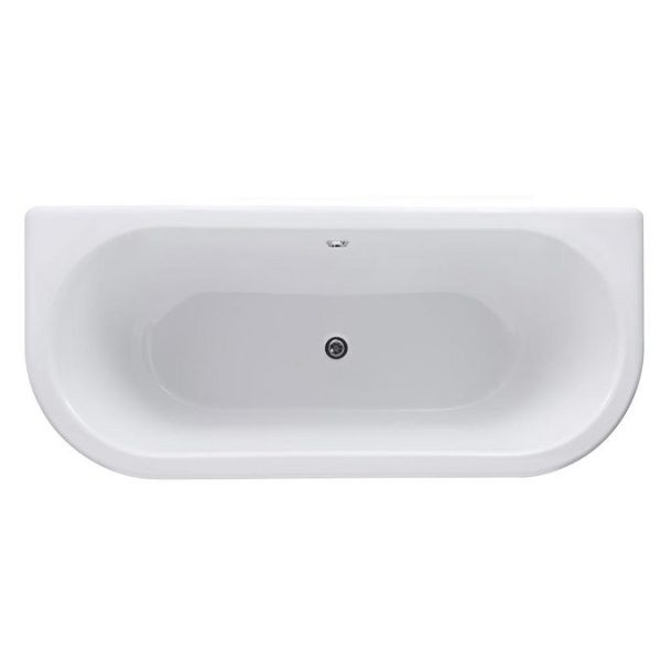 Nuie 1700 Double Ended Back to Wall Roll Top Bath inc. Chrome Legs - Image 3