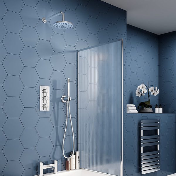 Cruze Shower Bath + Concealed 2 Outlet Shower Pack (1700 B Shaped with Screen + Panel) - Image 7