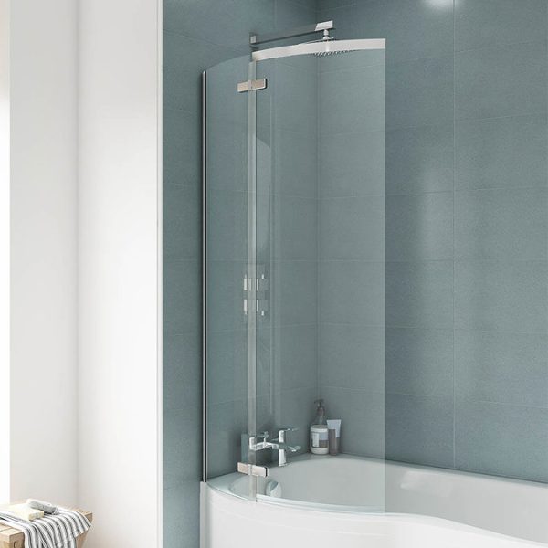 Cruze P Shaped Shower Bath   1700mm with Hinged Screen & Panel - Image 6