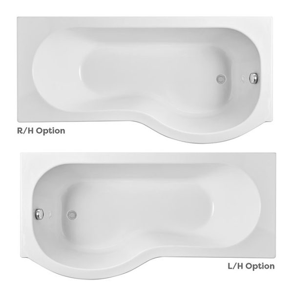 Cruze P Shaped Shower Bath   1700mm with Screen + Panel - Image 6