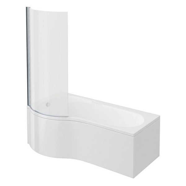Cruze P Shaped Shower Bath   1700mm with Screen + Panel - Image 3