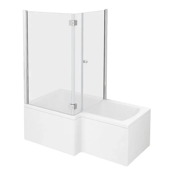 Milan Shower Bath Enclosure   1700mm L Shaped incl. Hinged Screen + Panel