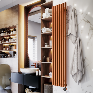 Terma Rolo Room E (Wi Fi Controlled) H1800 X W370mm Modern True Copper Radiator with 0.8kw VEO Heating Element